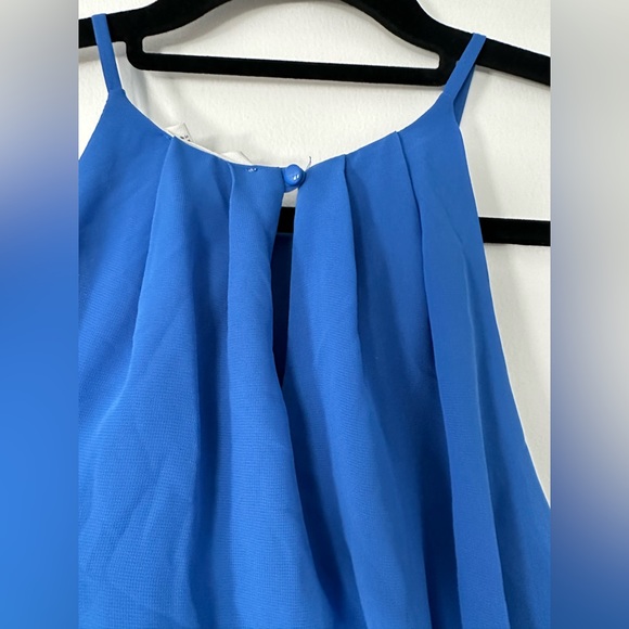 Lush Women Blue Fully Lined Polyester Halter Cinched Waist Mini Dress Size S EUC - Picture 4 of 13